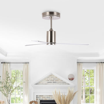 Levi 52" 1-Light Contemporary Minimalist 6-Speed Iron Height Adjustable Integrated LED Ceiling Fan with Remote - JONATHAN Y